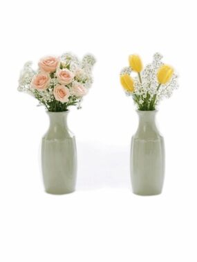 Summer and Rose Ceramic Sage Green Vase - Decorative Home Accent NWT